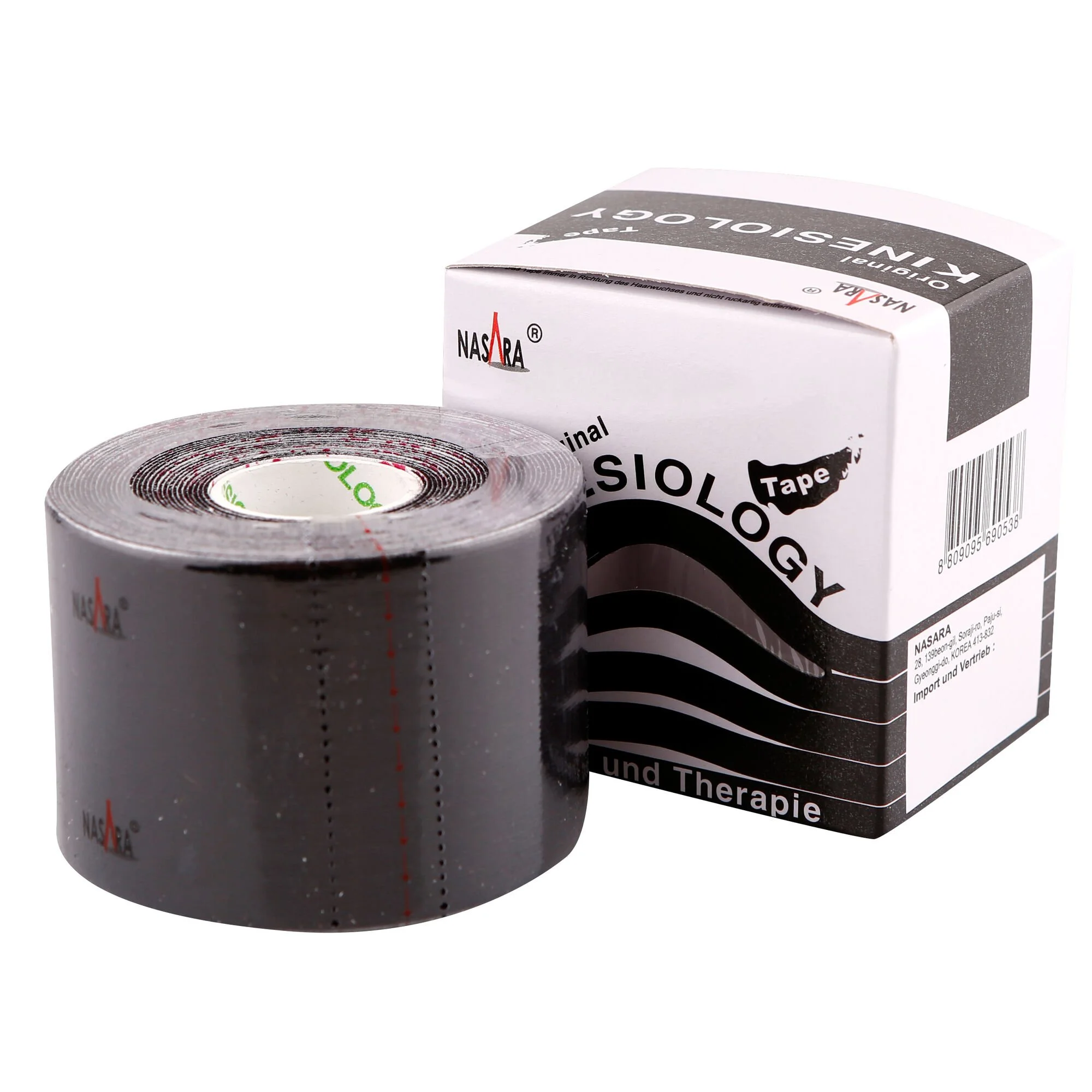Nasara Kinesiologie Nastro 1 Rotolo - Nero 1 Nasara Kinesiologie Nastro 1 Rotolo - Nero