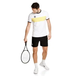 The Indian Maharadja Kadiri Striped Maglietta Uomini - Bianco, Giallo -Vendite Racchette da tennis 00028000 0 3