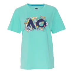 Australian Open AO Floral Logo Maglietta Donna - Turchese, Multicolore