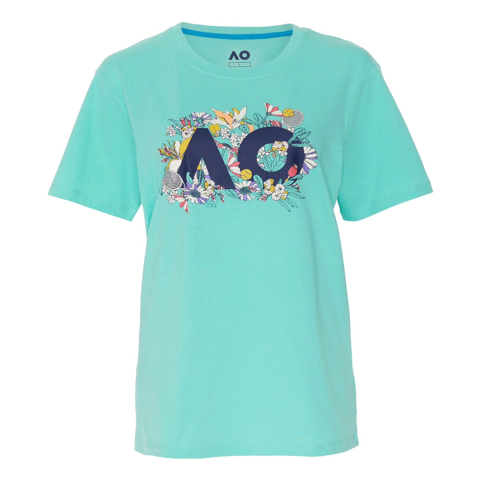 Australian Open AO Floral Logo Maglietta Donna - Turchese, Multicolore 1 Australian Open AO Floral Logo Maglietta Donna - Turchese, Multicolore
