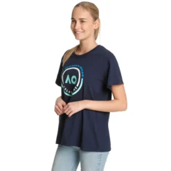 Australian Open AO Round Logo Maglietta Donna - Blu Scuro, Blu -Vendite Racchette da tennis 00081000 0 3