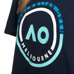 Australian Open AO Round Logo Maglietta Donna - Blu Scuro, Blu -Vendite Racchette da tennis 00081000 0 8