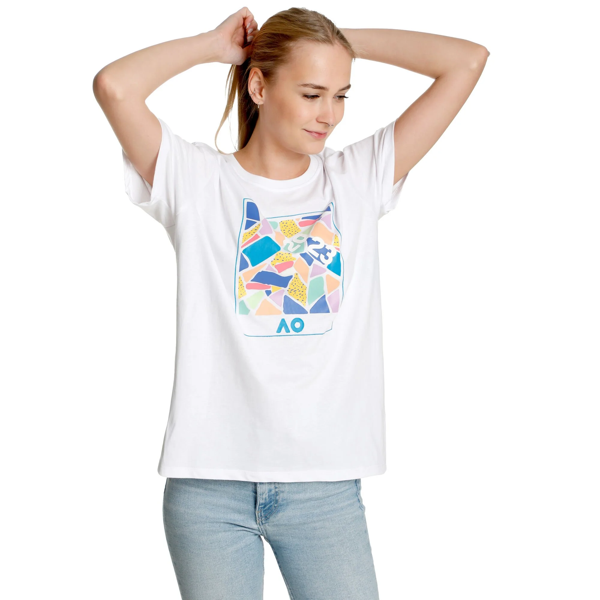 Australian Open AO Dated Mosaic Maglietta Donna - Bianco, Multicolore 4 Australian Open AO Dated Mosaic Maglietta Donna - Bianco, Multicolore - immagine 4