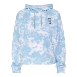Australian Open AO Tie Dye Felpa Con Cappuccio Donna - Blu Chiaro, Bianco
