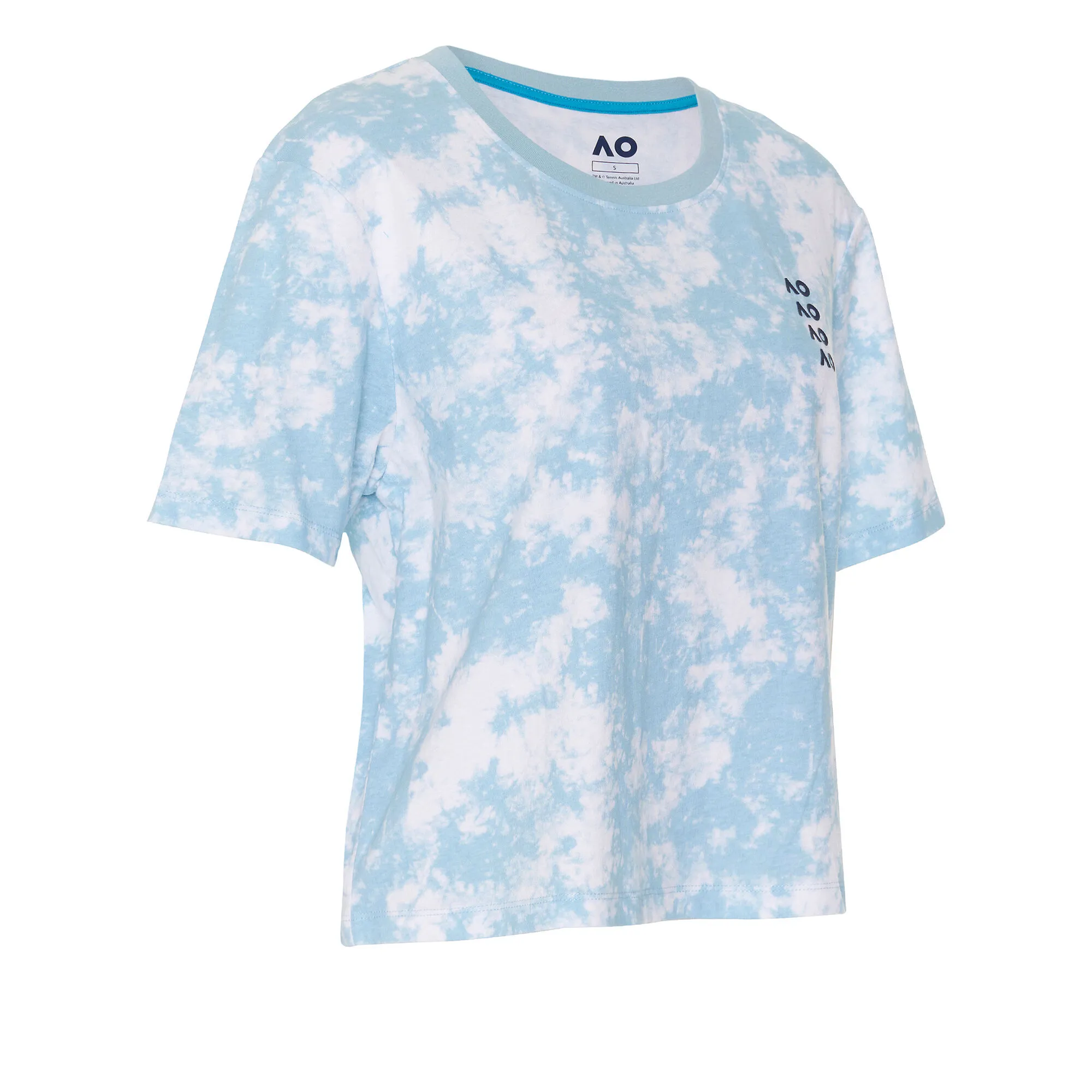Australian Open AO Tie Dye Cropped Maglietta Donna - Blu Chiaro, Bianco 2 Australian Open AO Tie Dye Cropped Maglietta Donna - Blu Chiaro, Bianco - immagine 2