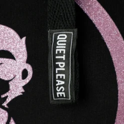 Quiet Please Baseline Logo Glitter Felpa Con Cappuccio Donna - Nero, Rosa -Vendite Racchette da tennis 00107000 16