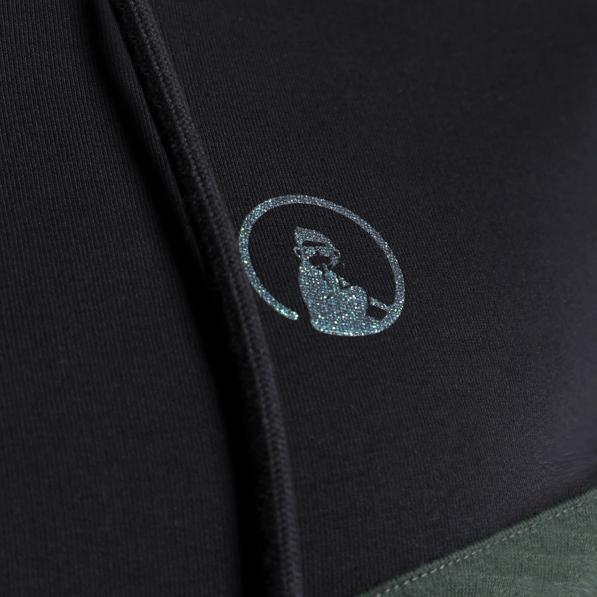 Quiet Please Camou Glitter Felpa Con Cappuccio Donna - Nero, Cachi 8 Quiet Please Camou Glitter Felpa Con Cappuccio Donna - Nero, Cachi - immagine 8