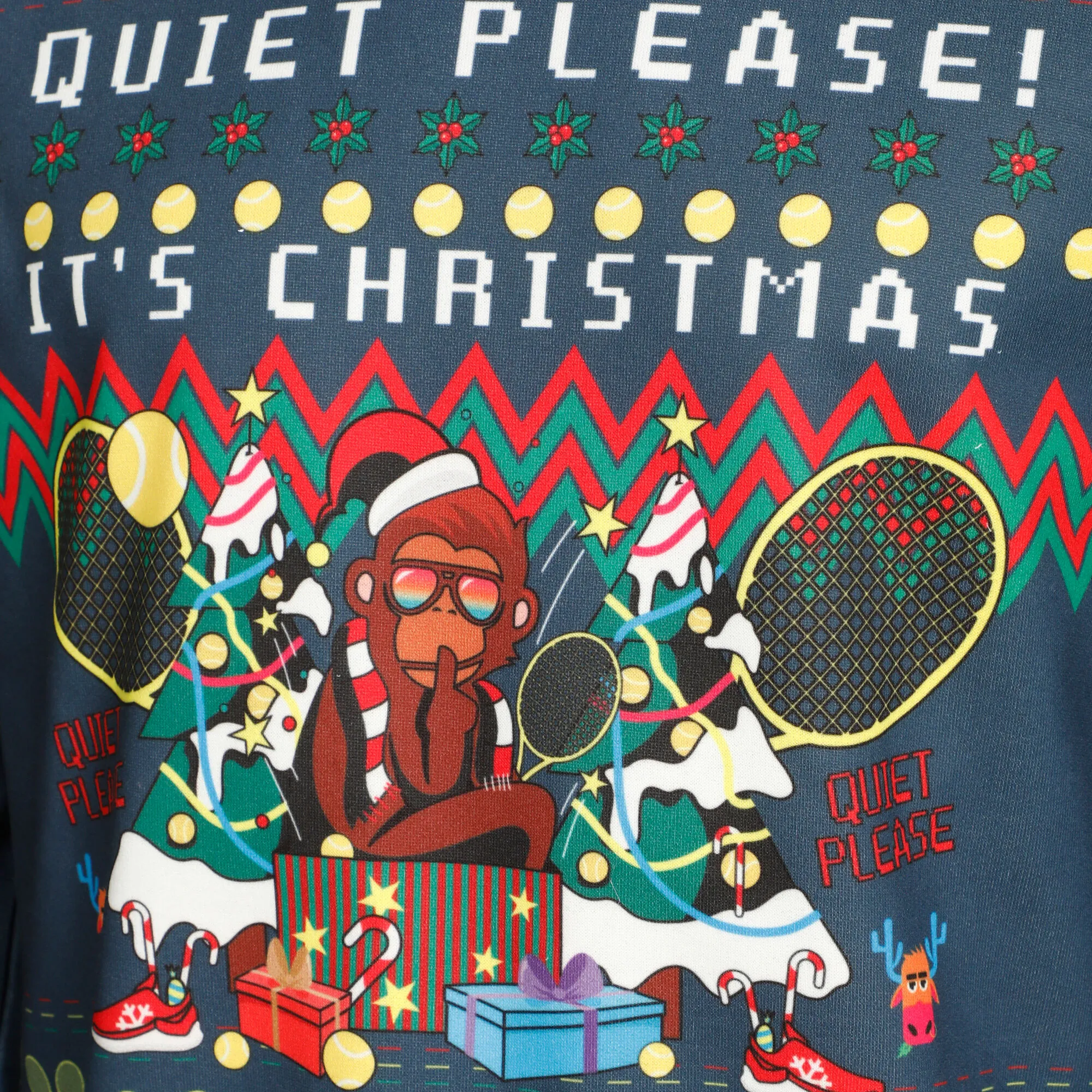Quiet Please Ugly Christmas Felpa Uomini - Blu, Multicolore 3 Quiet Please Ugly Christmas Felpa Uomini - Blu, Multicolore - immagine 3