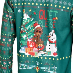 Quiet Please Ugly Christmas Felpa Uomini - Verde, Multicolore -Vendite Racchette da tennis 00258000 11