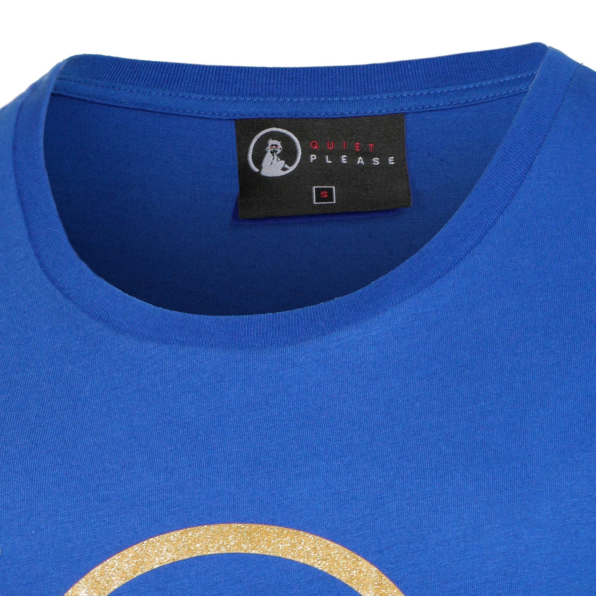 Quiet Please Retro Logo Maglietta Donna - Blu, Oro 9 Quiet Please Retro Logo Maglietta Donna - Blu, Oro - immagine 9