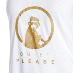 Quiet Please Retro Racerback Canottiera Donna - Bianco, Oro -Vendite Racchette da tennis 00304000 10