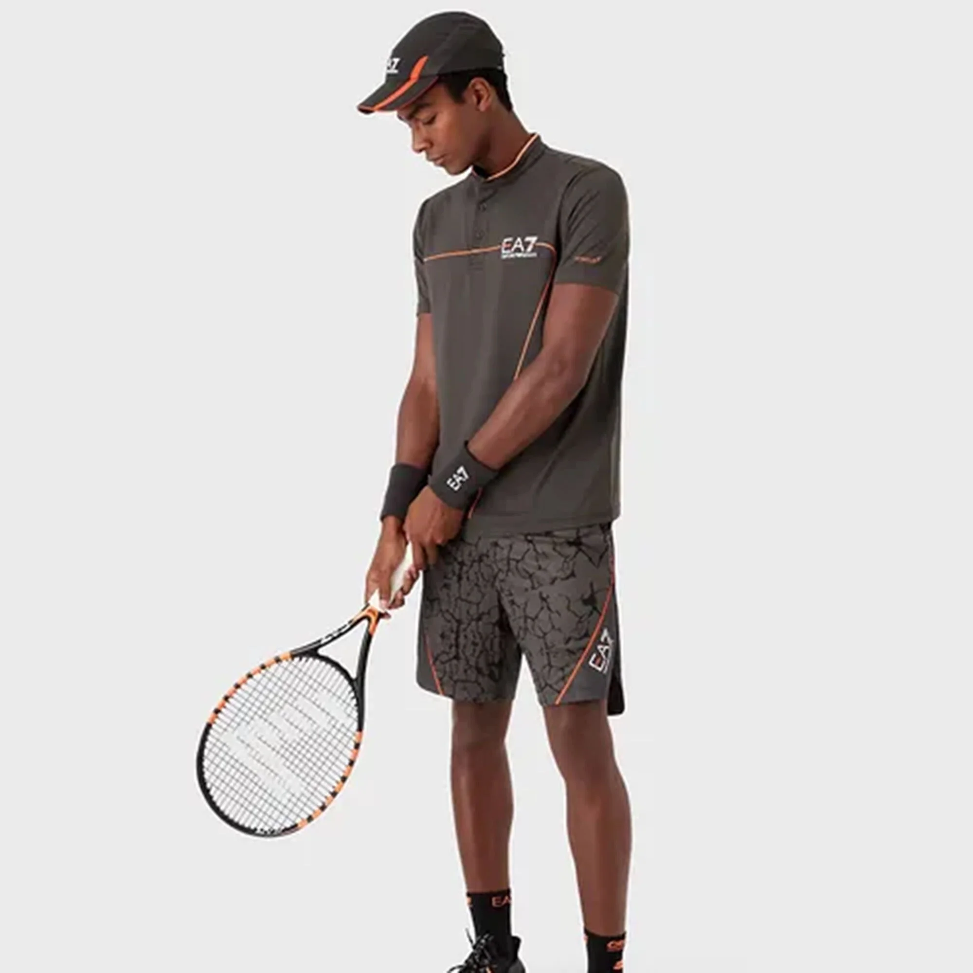 EA7 Felpa Uomini - Antracite, Arancione 4 EA7 Felpa Uomini - Antracite, Arancione - immagine 4