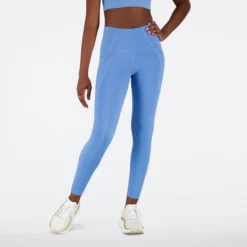 New Balance Shape Shield High Rise Pocket 7/8 Calzamaglia Donna - Blu -Vendite Racchette da tennis 00777000 13