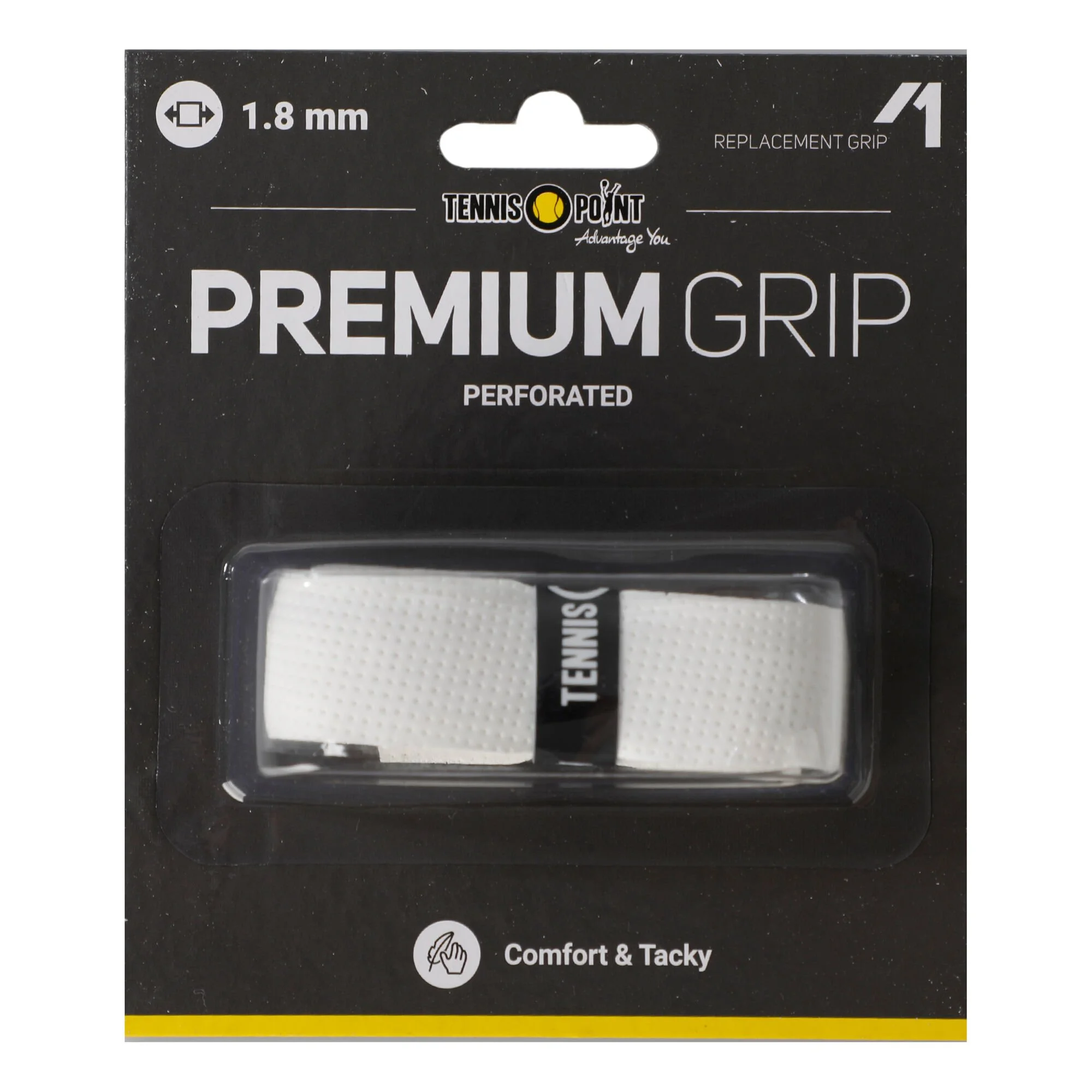Tennis-Point Premium Grip Perforated Confezione Da 1 - Bianco 1 Tennis-Point Premium Grip Perforated Confezione Da 1 - Bianco