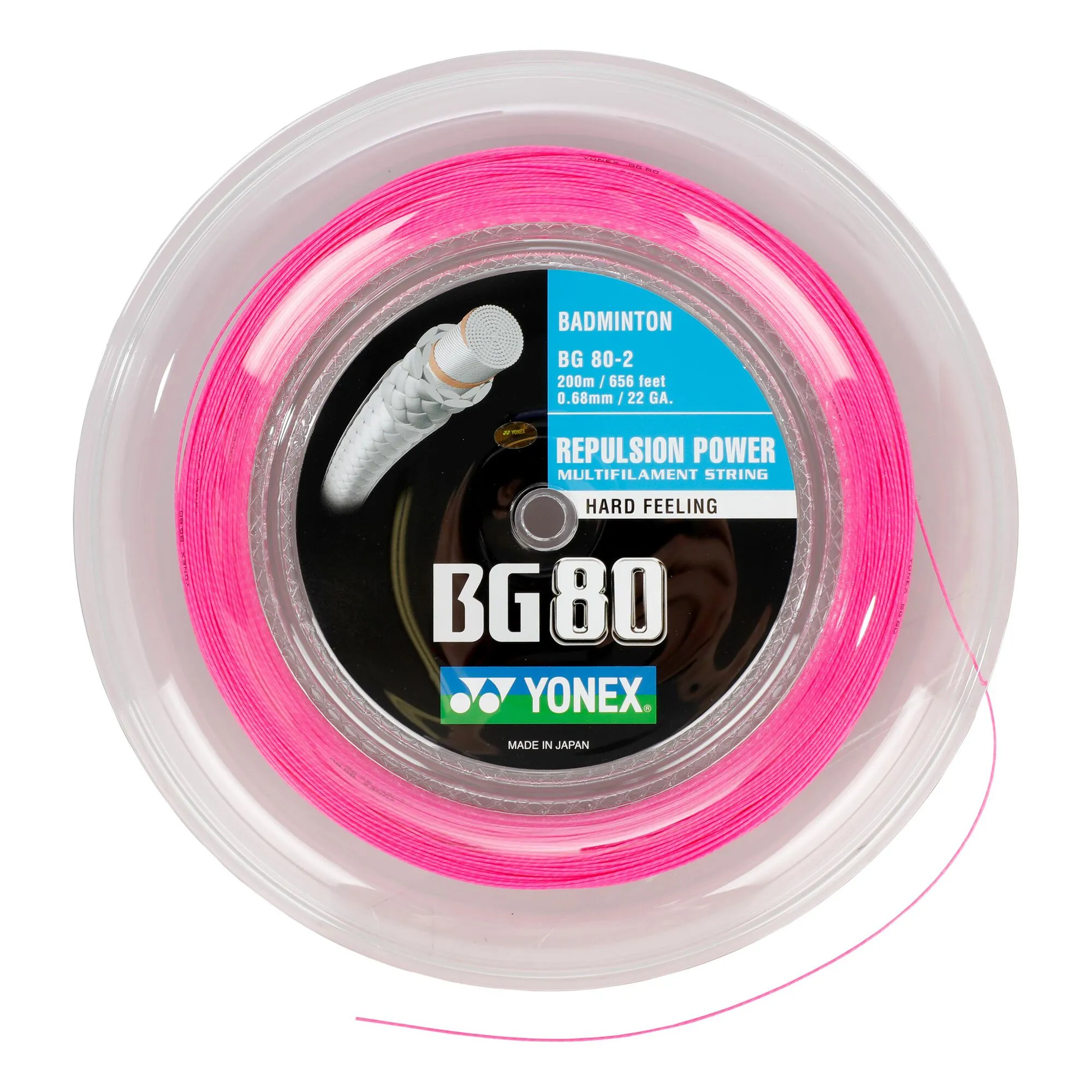 YONEX BG 80 Rotolo Di Corde Per Badminton 200m - Rosa Neon 1 YONEX BG 80 Rotolo Di Corde Per Badminton 200m - Rosa Neon