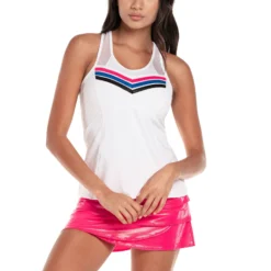 Lucky In Love Shadow Play Racerback Canottiera Donna - Bianco -Vendite Racchette da tennis 01293000 13