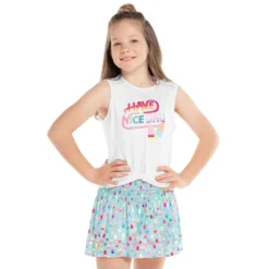 Lucky In Love Have An Ice Day Canottiera Ragazze - Bianco, Multicolore -Vendite Racchette da tennis 01327000 13