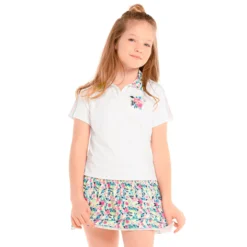 Lucky In Love Flower Frenzy Polo Ragazze - Bianco, Multicolore -Vendite Racchette da tennis 01329000 13