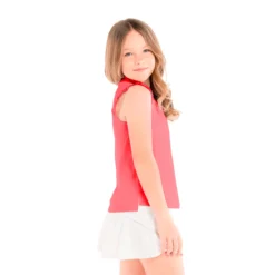 Lucky In Love Pleat Me Up Canottiera Ragazze - Corallo -Vendite Racchette da tennis 01333000 14