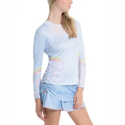 Lucky In Love Chambray Blossom Manica Lunga Donna - Blu Chiaro, Multicolore -Vendite Racchette da tennis 01353000 15