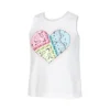 Lucky In Love Bandana Love Tie Back Canottiera Ragazze - Bianco, Multicolore