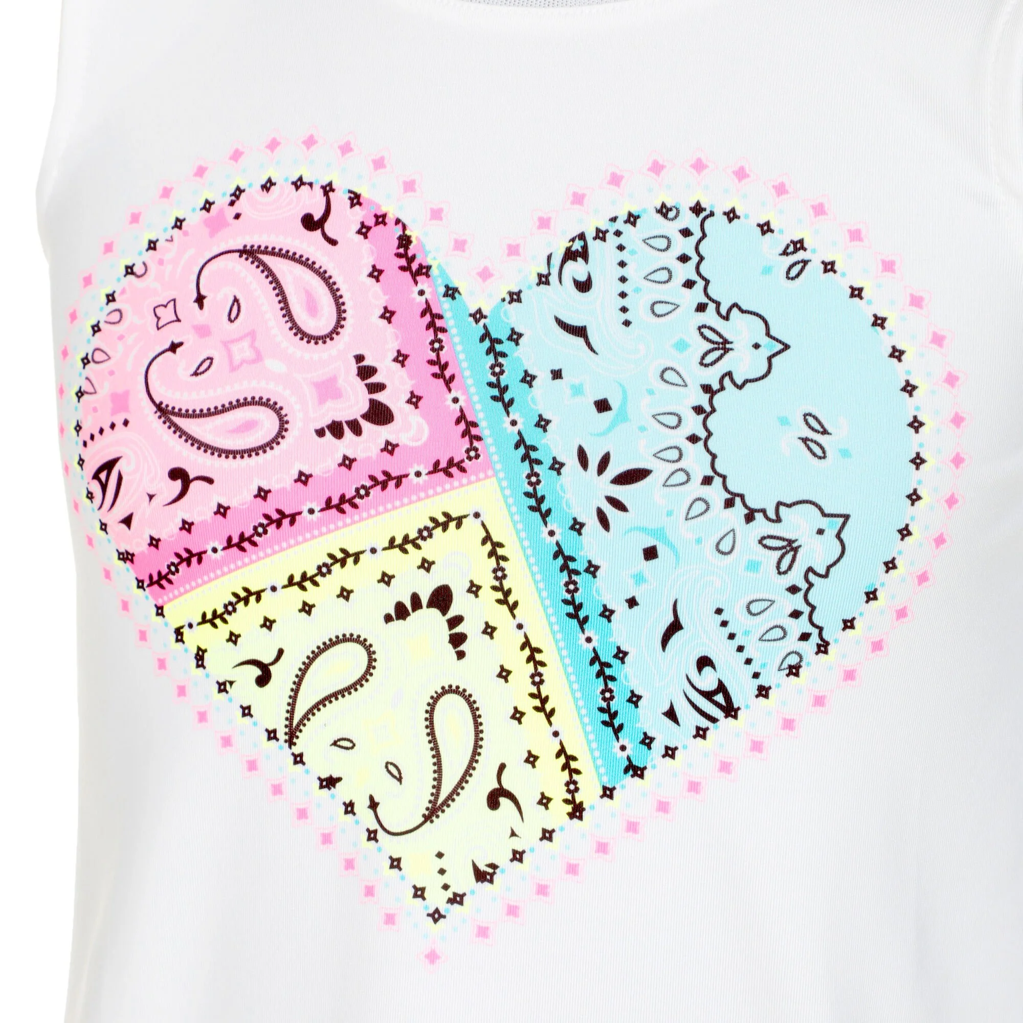 Lucky In Love Bandana Love Tie Back Canottiera Ragazze - Bianco, Multicolore 3 Lucky In Love Bandana Love Tie Back Canottiera Ragazze - Bianco, Multicolore - immagine 3