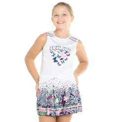 Lucky In Love Just Fly Canottiera Ragazze - Bianco, Multicolore -Vendite Racchette da tennis 01417000 13