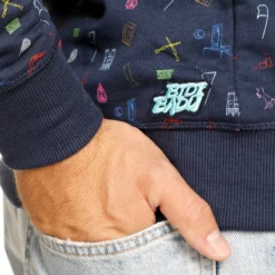 BIDI BADU Napo Lifestyle Felpa Con Cappuccio Uomini - Blu Scuro, Multicolore -Vendite Racchette da tennis 01519000 14