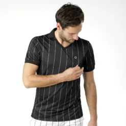 Tennis-Point Stripes Polo Edizione Speciale Uomini - Nero, Bianco -Vendite Racchette da tennis 01738000 13