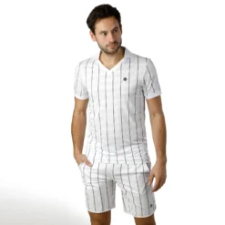 Tennis-Point Stripes Polo Edizione Speciale Uomini - Bianco, Nero -Vendite Racchette da tennis 01742000 11
