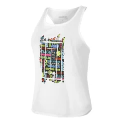 Tennis-Point Graffity Canottiera Donna - Bianco, Multicolore