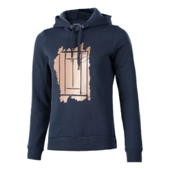 Tennis-Point Glitter Court Felpa Con Cappuccio Donna - Blu Scuro, Oro