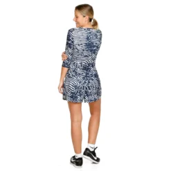 BIDI BADU Fingerprint Printed Manica Lunga Donna - Blu Scuro, Bianco -Vendite Racchette da tennis 01898000 0 4