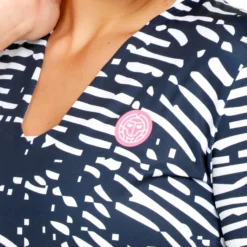 BIDI BADU Fingerprint Printed Manica Lunga Donna - Blu Scuro, Bianco -Vendite Racchette da tennis 01898000 0 5