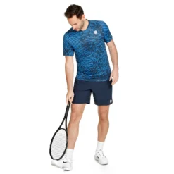 BIDI BADU Fingerprint Round Neck Maglietta Uomini - Blu Scuro, Bianco -Vendite Racchette da tennis 01901000 0 3