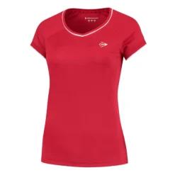 Dunlop Crew Maglietta Ragazze - Rosso, Bianco