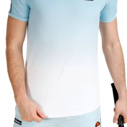 Ellesse Macina Maglietta Uomini - Blu Chiaro, Bianco -Vendite Racchette da tennis 03121000 0 8