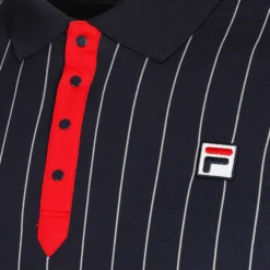 Fila Stripes Polo Uomini - Blu Scuro, Bianco -Vendite Racchette da tennis 03402000 10