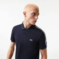 Lacoste Core Graphics Polo Uomini - Blu Scuro -Vendite Racchette da tennis 03858000 16