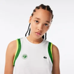 Lacoste Maglietta Donna - Bianco, Verde -Vendite Racchette da tennis 03892000 14