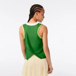 Lacoste Maglietta Donna - Bianco, Verde -Vendite Racchette da tennis 03892000 15