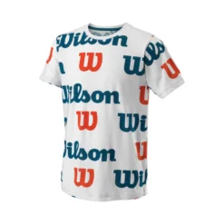 Wilson All Over Logo Tech Maglietta Ragazzi - Bianco, Multicolore