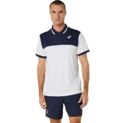 Asics Court Polo Uomini - Bianco, Blu Scuro 10 Asics Court Polo Uomini - Bianco, Blu Scuro -Vendite Racchette da tennis 05313000 13