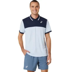 Asics Court Polo Uomini - Blu Chiaro, Blu Scuro -Vendite Racchette da tennis 05314000 13