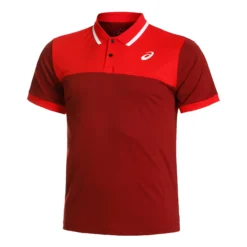Asics Court Polo Uomini - Rosso Scuro, Rosso