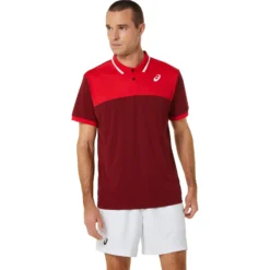 Asics Court Polo Uomini - Rosso Scuro, Rosso -Vendite Racchette da tennis 05316000 13