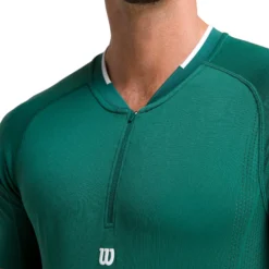 Wilson Players Seamless Zip Henley 2.0 Maglietta Uomini - Verde -Vendite Racchette da tennis 05369000 16
