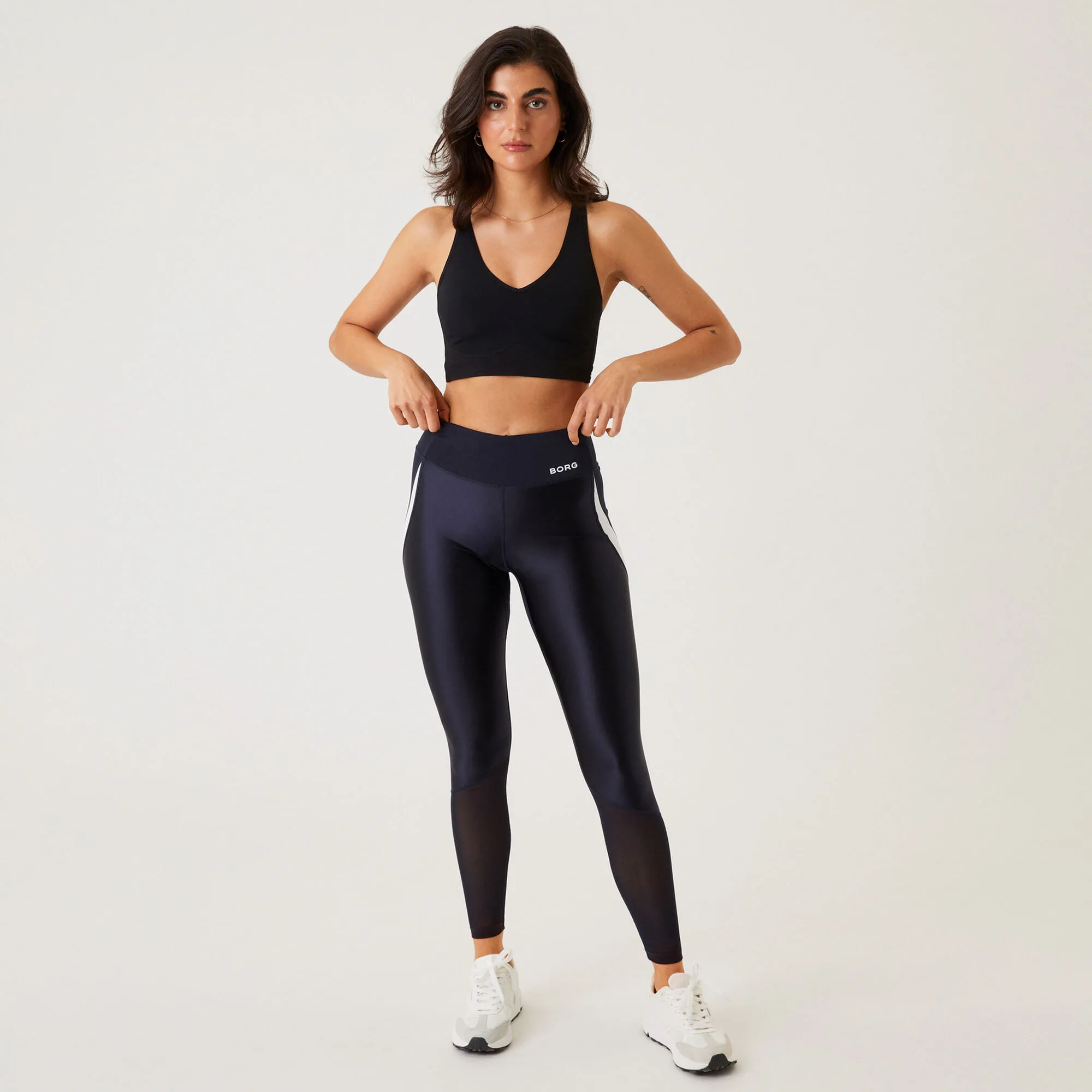 BJØRN BORG Borg High Waist Swipe Calzamaglia Donna - Blu Scuro, Bianco 5 BJØRN BORG Borg High Waist Swipe Calzamaglia Donna - Blu Scuro, Bianco - immagine 5