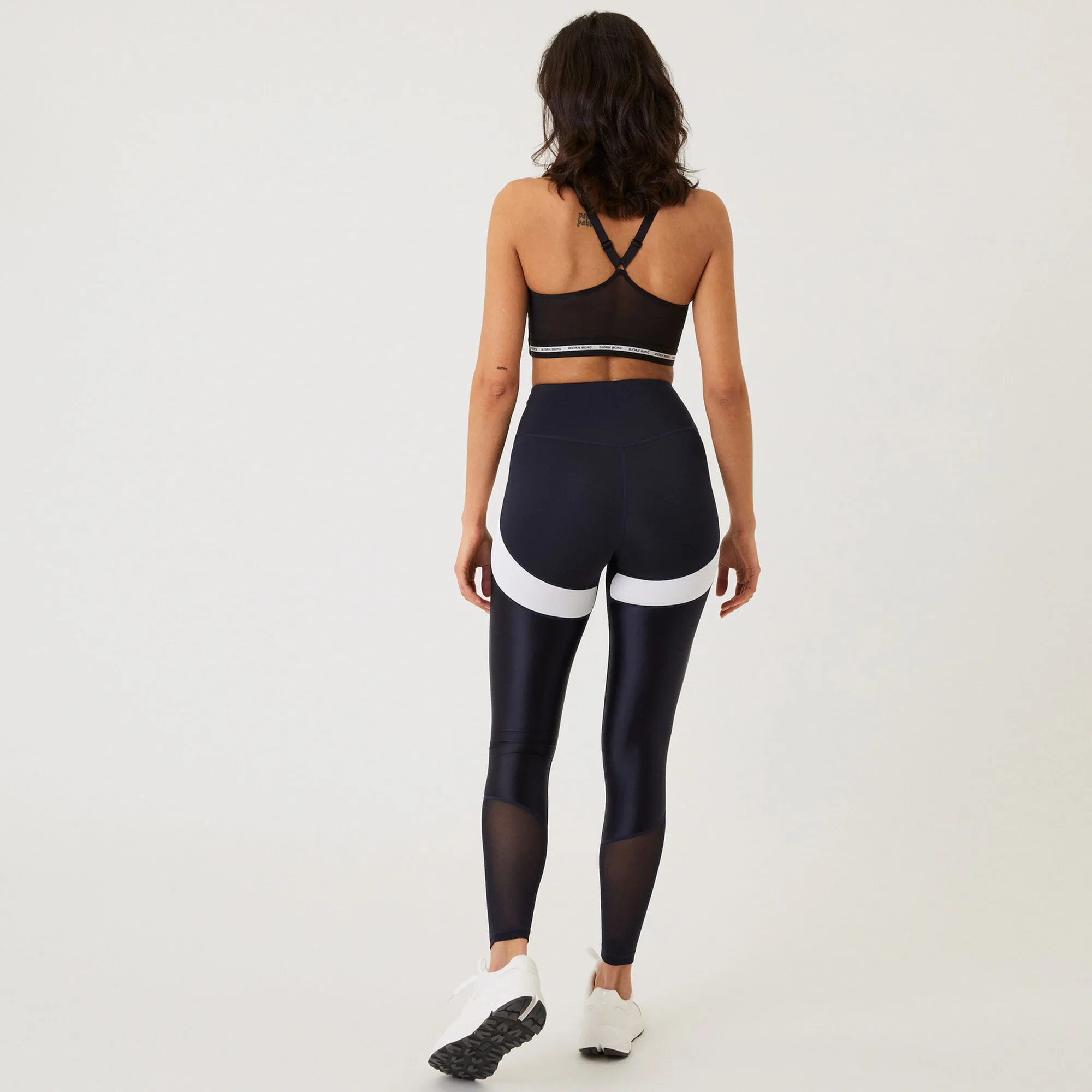 BJØRN BORG Borg High Waist Swipe Calzamaglia Donna - Blu Scuro, Bianco 6 BJØRN BORG Borg High Waist Swipe Calzamaglia Donna - Blu Scuro, Bianco - immagine 6