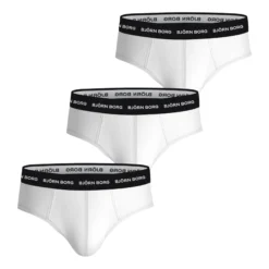 BJØRN BORG Cotton Stretch Brief Boxer Confezione Da 3 Uomini - Bianco, Nero